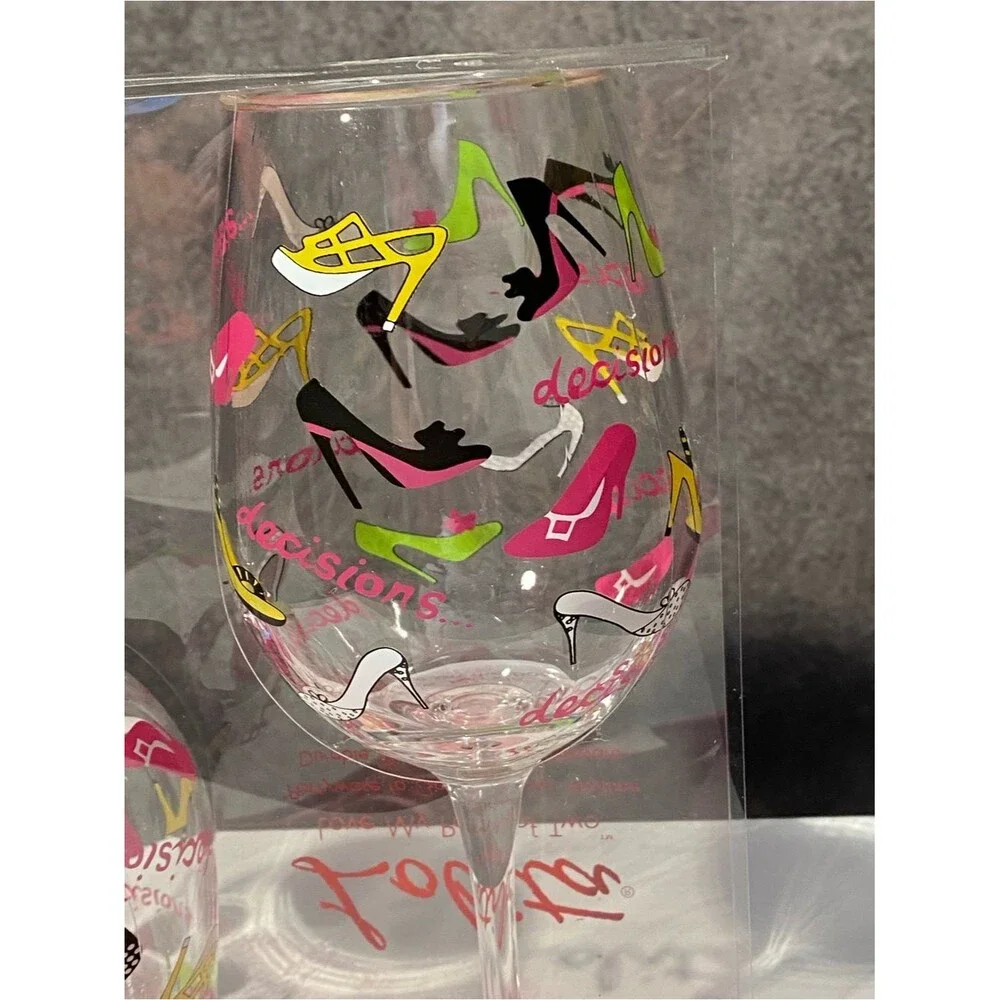 Lolita Decisions Acrylic Wine Glasses Set of 2 Love My Party of Two New⁠